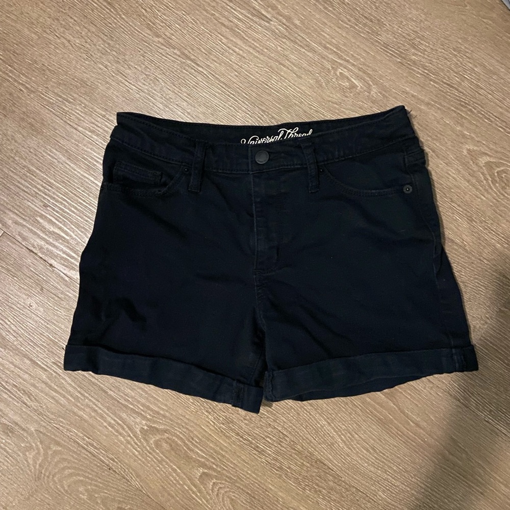 Black Mid Rise Shorts